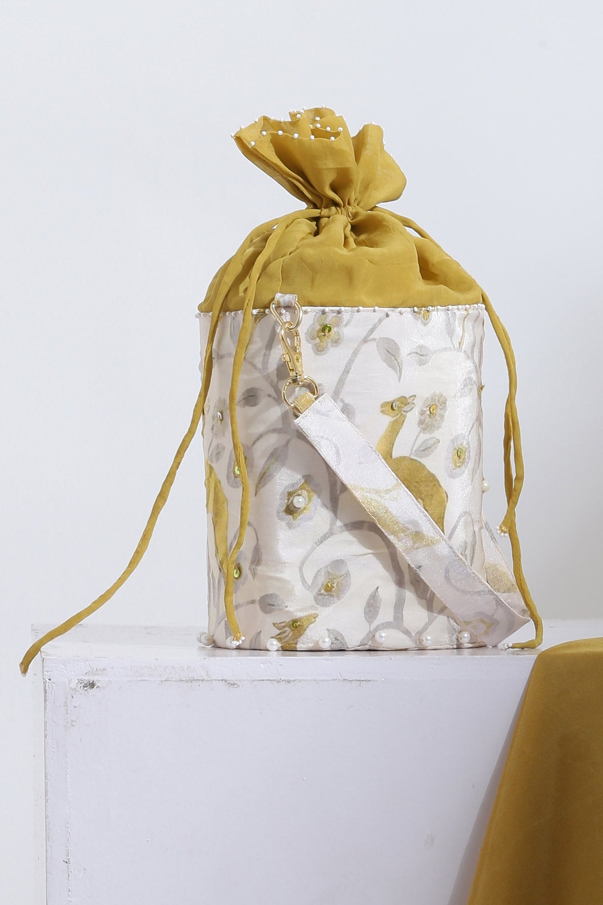Buy Kusmi Whimsical Wonder: Wallaby Print Potli Bag at Scrollnshops